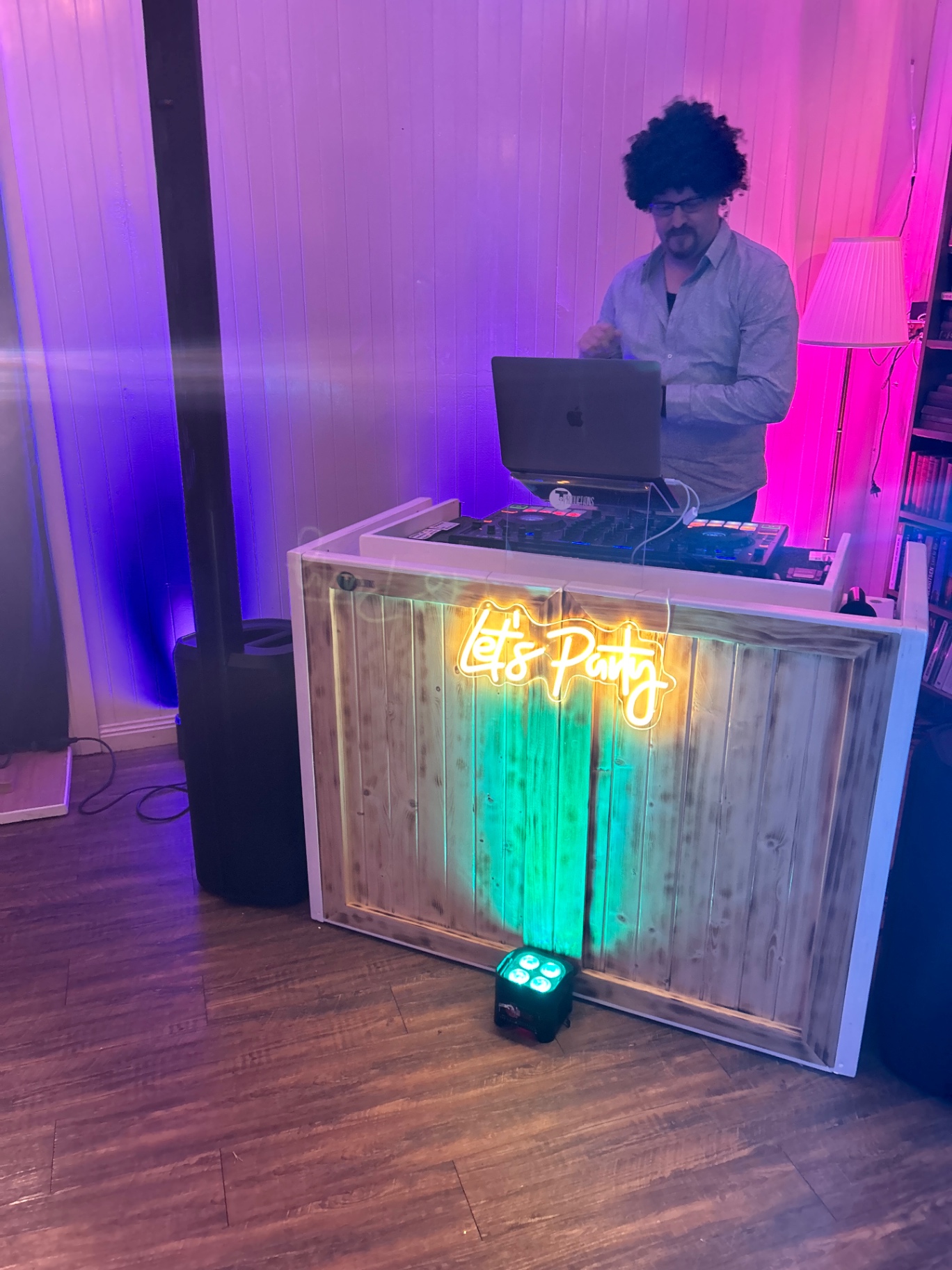Party mode — colour wash & neon — TJ Productions setup